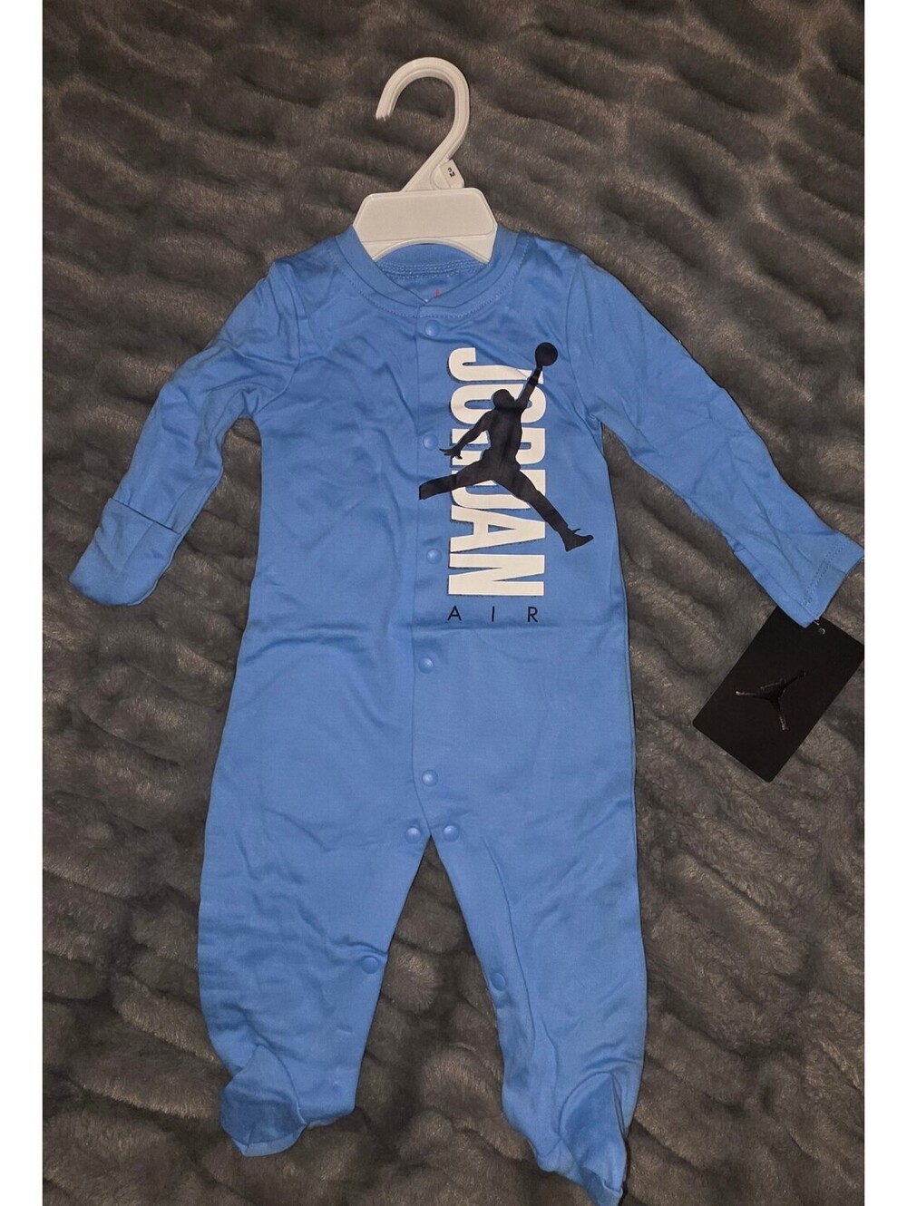 Jordan Air baby footed sleeper blue